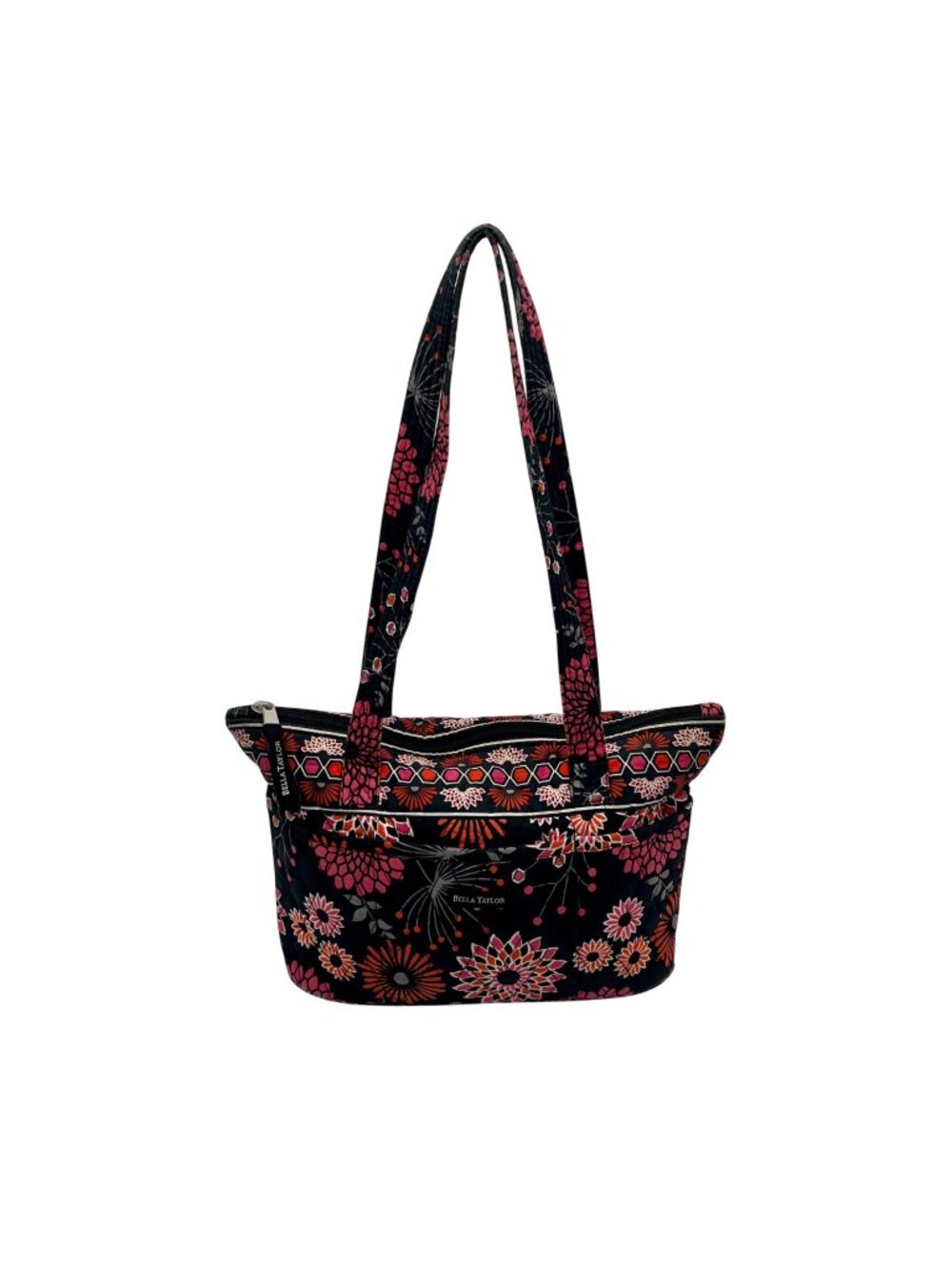 Bella Taylor Black Floral Print Fabric Shoulder Bag